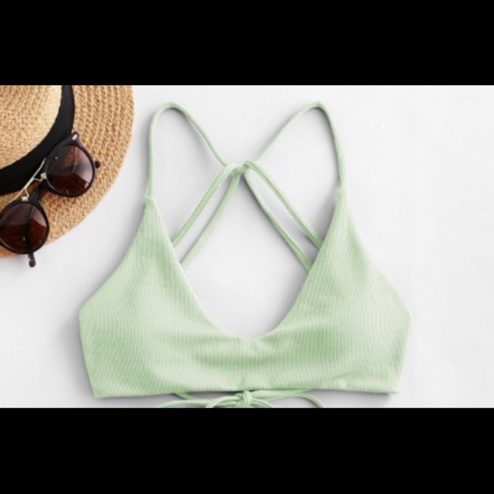 Mint green bikini top